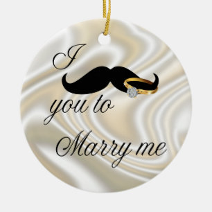 Ornamento De Cerâmica Eu o bigode... para me Casado