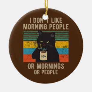 Ornamento De Cerâmica Eu Odeio Pessoas E Manhãs E Pessoas De Manhã