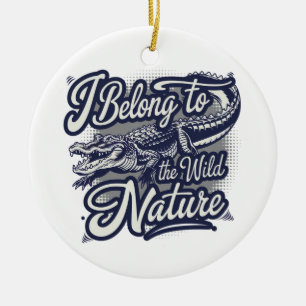 Ornamento De Cerâmica Eu Pertenço Ao Alligador Natural Americano Selvage