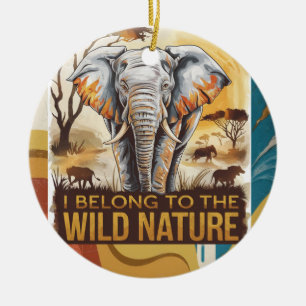 Ornamento De Cerâmica Eu Pertenço Aos Amantes De Elefantes Da Natureza S