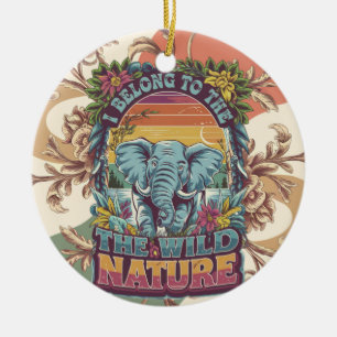 Ornamento De Cerâmica Eu Pertenço Aos Amantes De Elefantes Da Natureza S