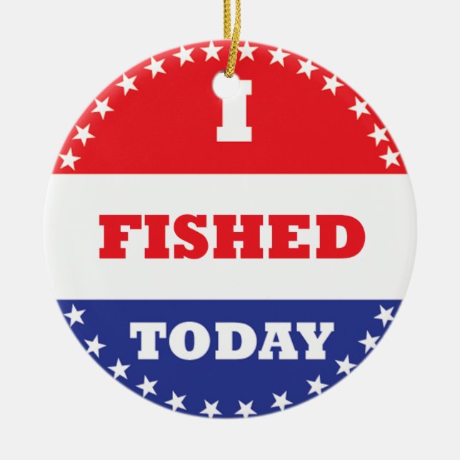 Ornamento De Cerâmica Eu Pesquei Hoje (Frente)