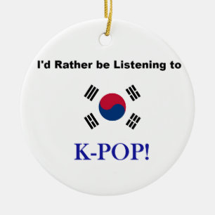 Ornamento De Cerâmica Eu preferencialmente estaria escutando KPOP!