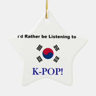 Ornamento De Cerâmica Eu preferencialmente estaria escutando KPOP!