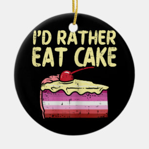 Ornamento De Cerâmica Eu Preferencialmente No Bolo LGBT Orgulho gay Wo