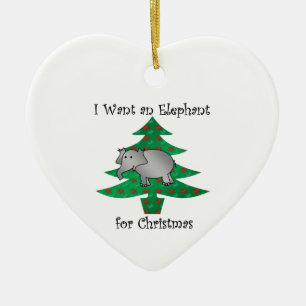 Ornamento De Cerâmica Eu quero um elefante para o Natal