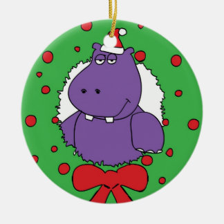 Ornamento De Cerâmica Eu quero um Hippopotamus para o Natal