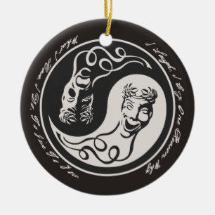 Ornamento De Cerâmica Eu rio-me grito