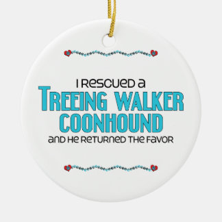 Ornamento De Cerâmica Eu salvei um Coonhound do caminhante de Treeing (o