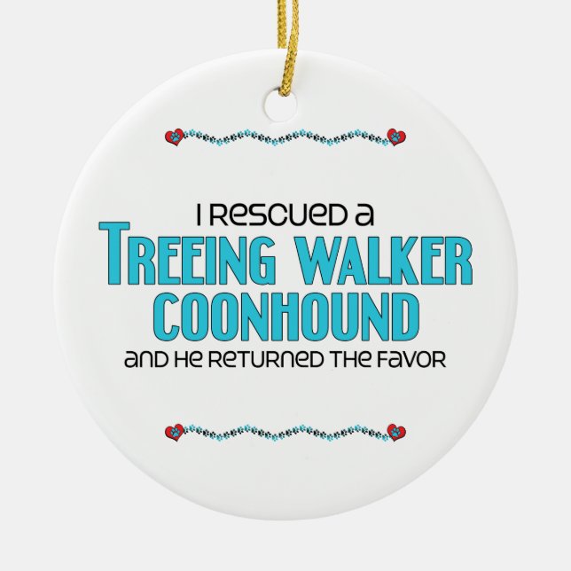Ornamento De Cerâmica Eu salvei um Coonhound do caminhante de Treeing (o (Frente)