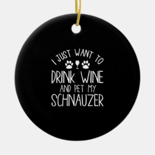 Ornamento De Cerâmica eu só quero beber vinho e fazer de estimação me