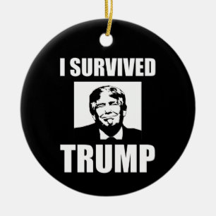 Ornamento De Cerâmica Eu Sobrevivi ao Trump 2020 Eleito Anti-Trump