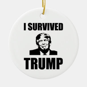 Ornamento De Cerâmica Eu Sobrevivi ao Trump 2020 Eleito Anti-Trump
