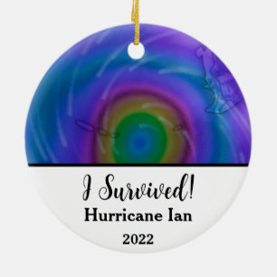Ornamento De Cerâmica Eu Sobrevivi! Furacão Ian 2022