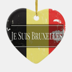 Ornamento De Cerâmica Eu Sou Bruxelas (Je Suis Bruxelles)