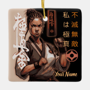 Ornamento De Cerâmica Eu sou Kyokushin, Indestrutível, Invencível