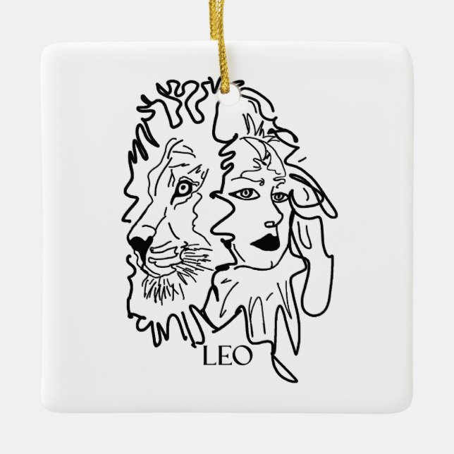 Ornamento De Cerâmica Eu sou LEO (Frente)