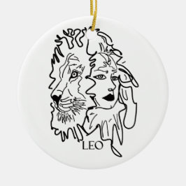 Ornamento De Cerâmica Eu sou LEO