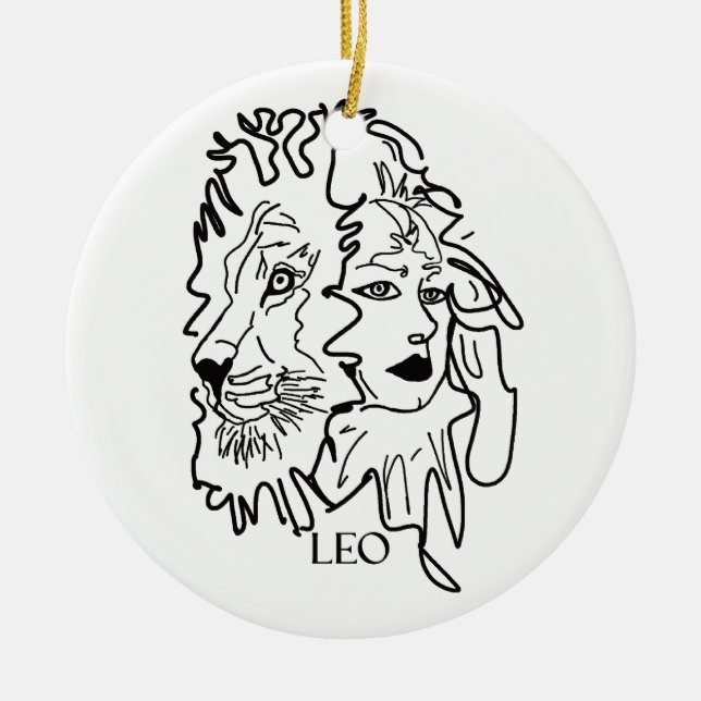 Ornamento De Cerâmica Eu sou LEO (Frente)