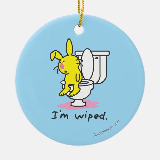 Ornamento De Cerâmica Eu sou limpado (Frente)