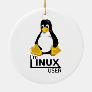 Ornamento De Cerâmica Eu sou o usuário do Linux