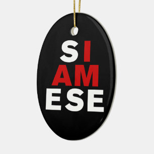 ORNAMENTO DE CERÂMICA EU SOU SIAMESE