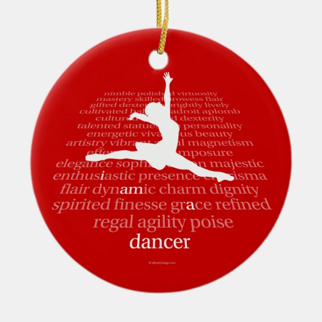 Ornamento De Cerâmica Eu Sou Um Dançarino (Frente)