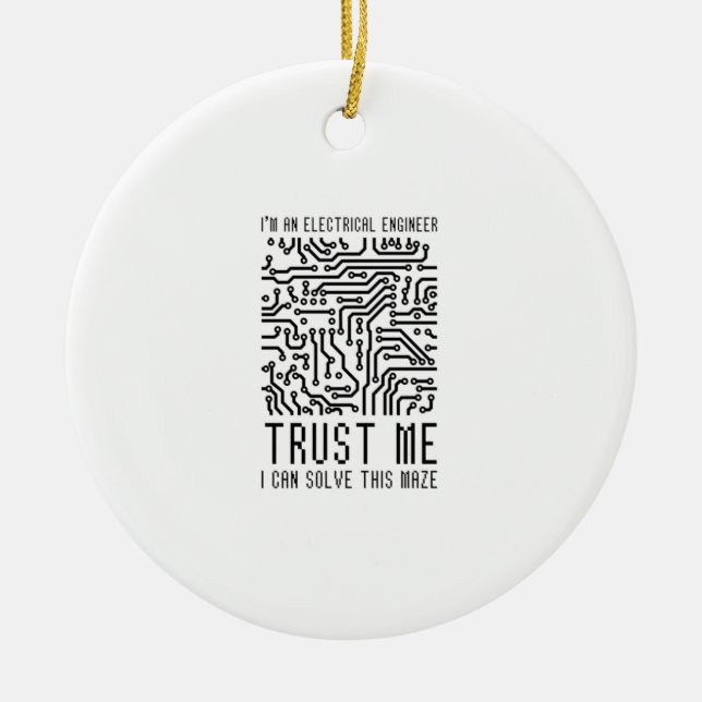 ORNAMENTO DE CERÂMICA EU SOU UM ENGENHEIRO ELÉTRICO (Frente)