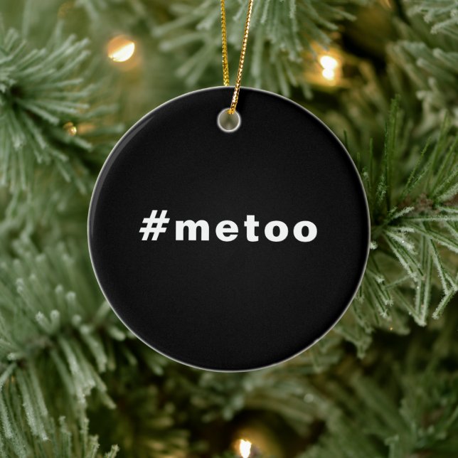 Ornamento De Cerâmica eu também, #metoo, orgulho preto branco (Árvore)
