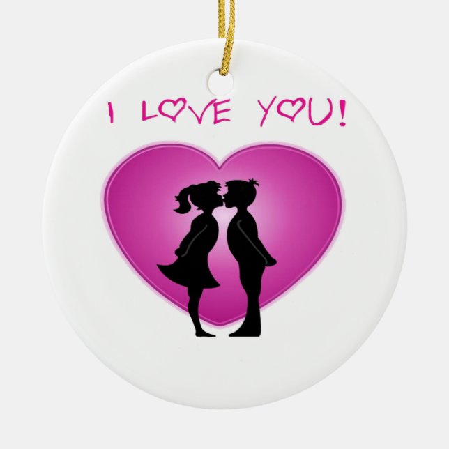 Ornamento De Cerâmica Eu Te Amo (Frente)
