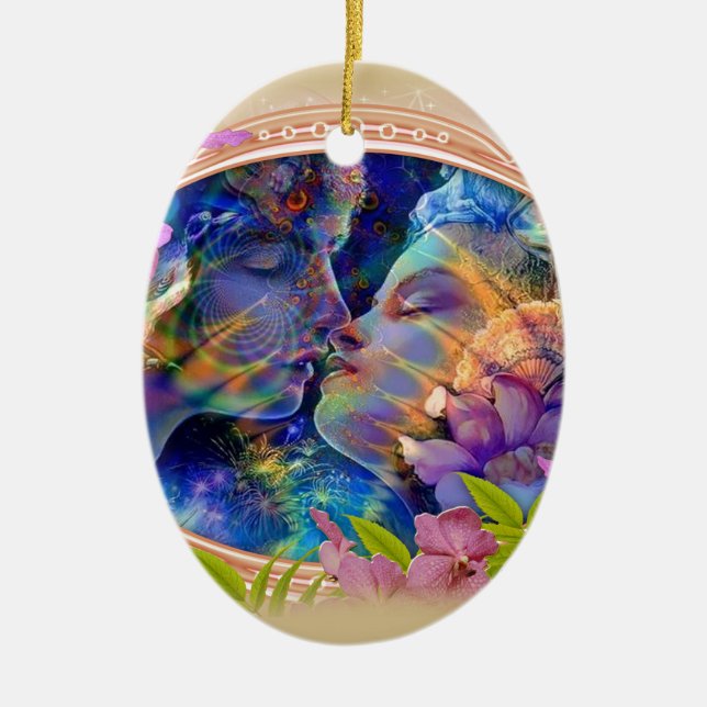 Ornamento De Cerâmica Eu te amo (Frente)