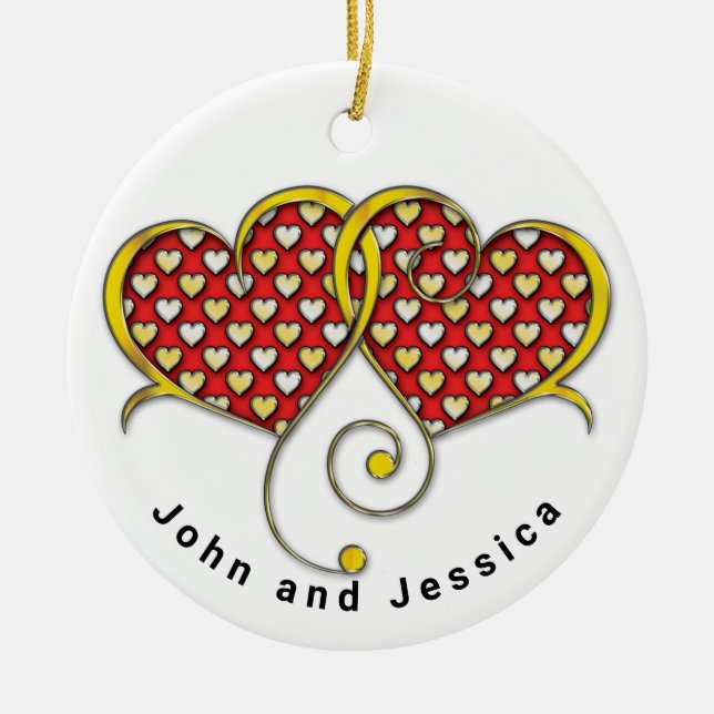 Ornamento De Cerâmica Eu Te Amo, Anote Design (Frente)