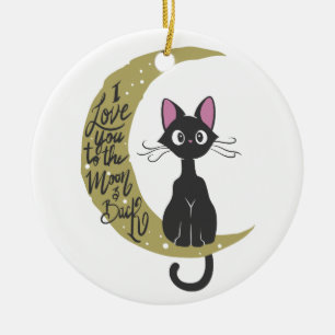 Ornamento De Cerâmica Eu te amo na lua e de volta.