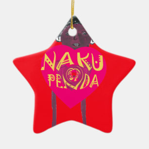 Ornamento De Cerâmica Eu te amo Nakupenda Kenya Swahili Art