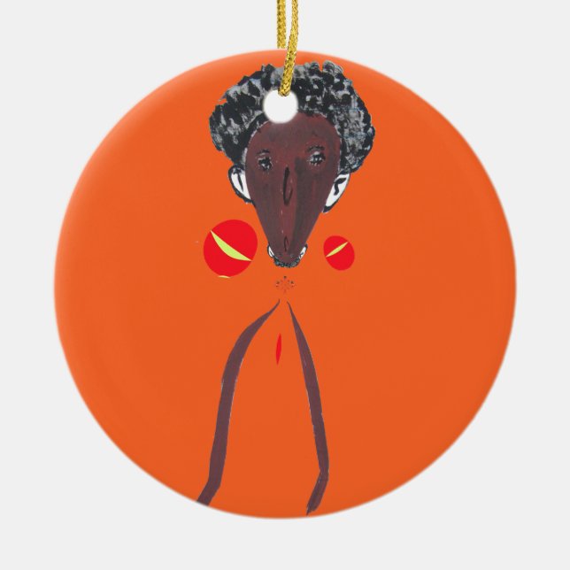 Ornamento De Cerâmica Eu te amo Nakupenda Swahili (Frente)