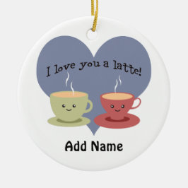 Ornamento De Cerâmica Eu te amo um café da manhã!