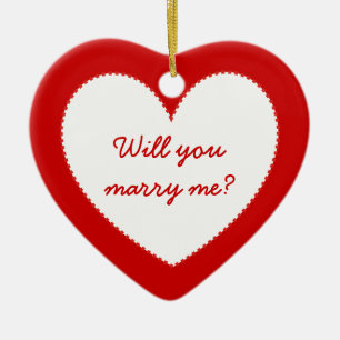 Ornamento De Cerâmica Eu te amo. Você vai me casado?