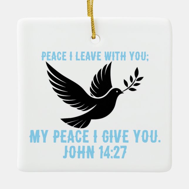 Ornamento De Cerâmica Eu te dou minha paz (Frente)