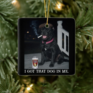 Ornamento De Cerâmica Eu Tenho Esse Cachorro Em Mim, Engraçada Personali