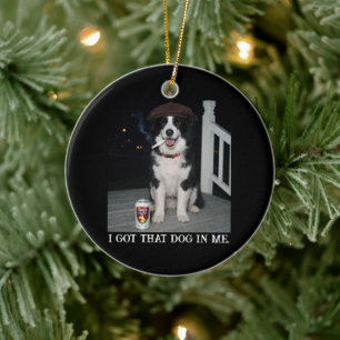 Ornamento De Cerâmica Eu Tenho Esse Cachorro Em Mim, Meme Engraçado de B