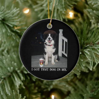 Ornamento De Cerâmica Eu Tenho Esse Cachorro Em Mim, Meme Engraçado de B
