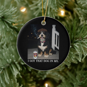 Ornamento De Cerâmica Eu Tenho Esse Cachorro Em Mim, Meme Engraçado do B