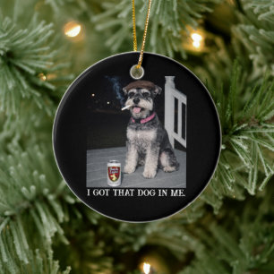 Ornamento De Cerâmica Eu Tenho Esse Cachorro Em Mim, Miniatura Schnauzer