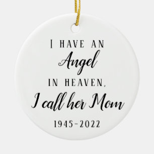 Ornamento De Cerâmica Eu tenho um anjo no céu perdido de mãe ou pai