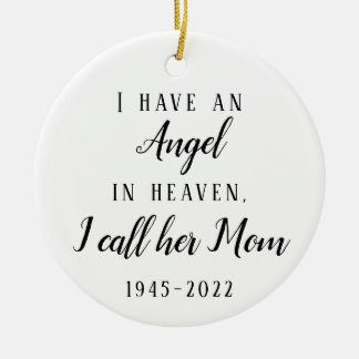 Ornamento De Cerâmica Eu tenho um anjo no céu perdido de mãe ou pai