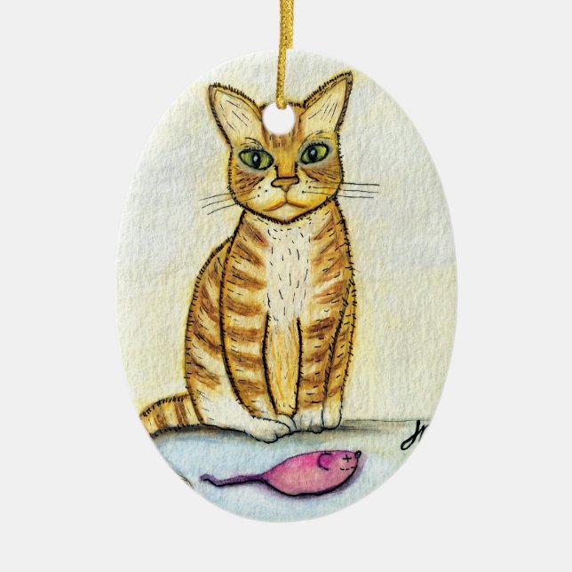 Ornamento De Cerâmica Eu trouxe um presente para você (Frente)