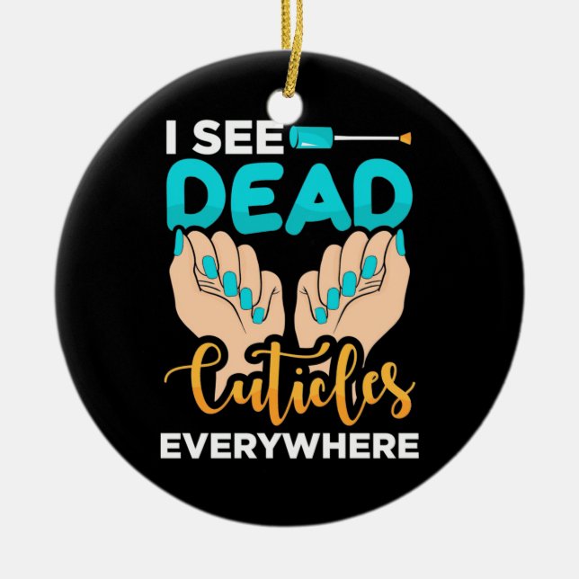 Ornamento De Cerâmica Eu Vejo Círculos Em Todo Lugar (Frente)