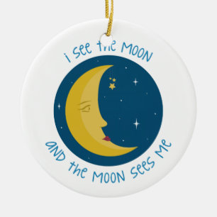 Ornamento De Cerâmica Eu ver a lua