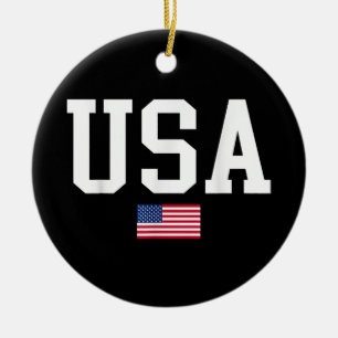 Ornamento De Cerâmica EUA Bandeira Patriótica Americana Para Homens Meni