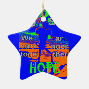 Ornamento De Cerâmica EUA Hillary Hope Nós somos mais fortes juntos
